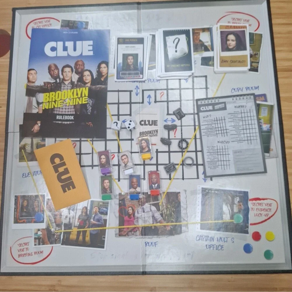 BROOKLYN NINE-NINE CLUE 2021 Hasbro Board Game Rare 100% Complete Excellent Cond